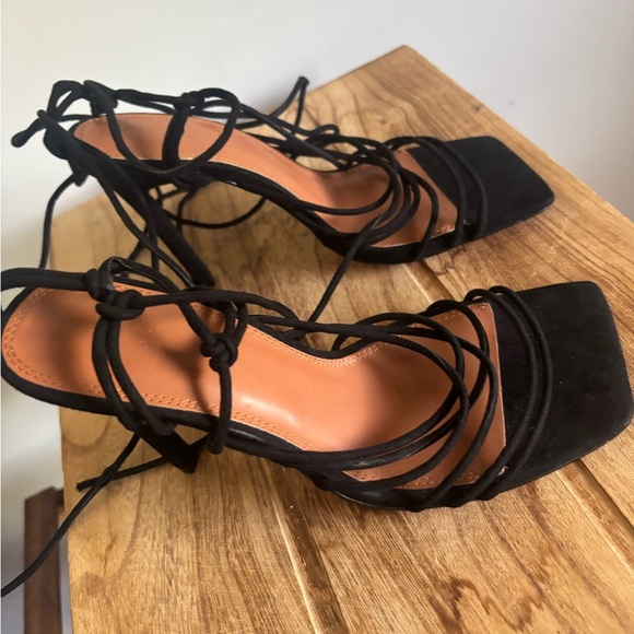 Nina Black Strappy Heeled Sandals - Picture 9 of 10